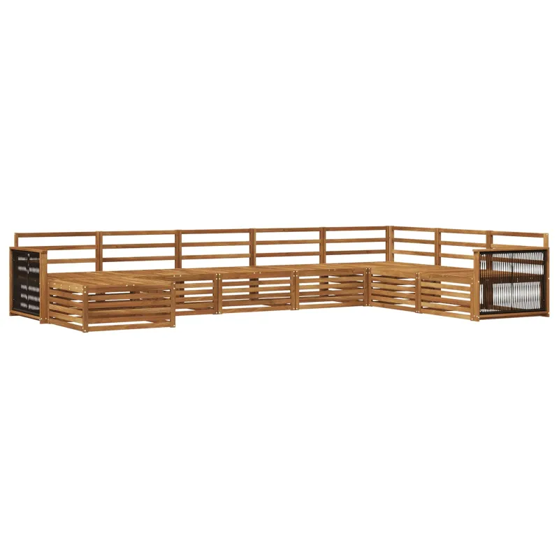 Lauko sofos komplektas 8 pcs Natūrali