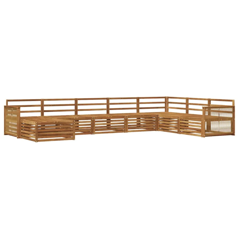 Lauko sofos komplektas 8 pcs Natūrali