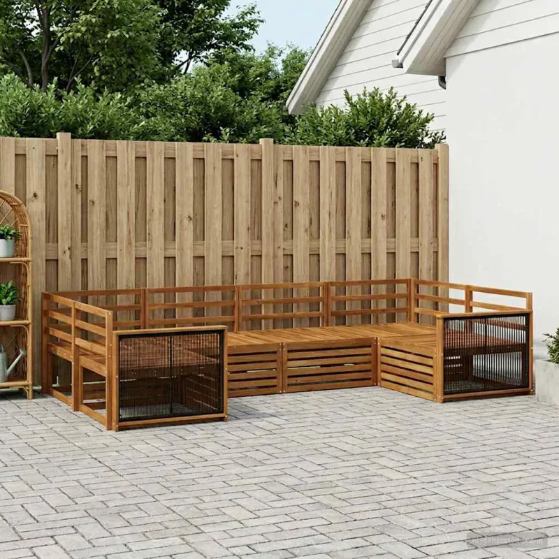 Lauko sofos komplektas 6 pcs Natūrali