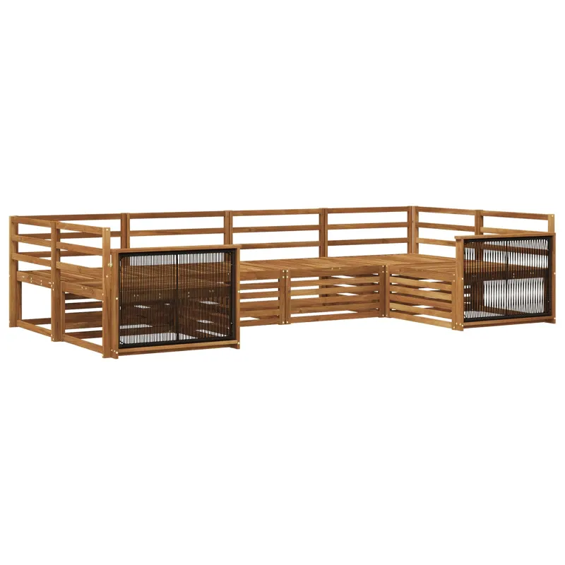 Lauko sofos komplektas 6 pcs Natūrali