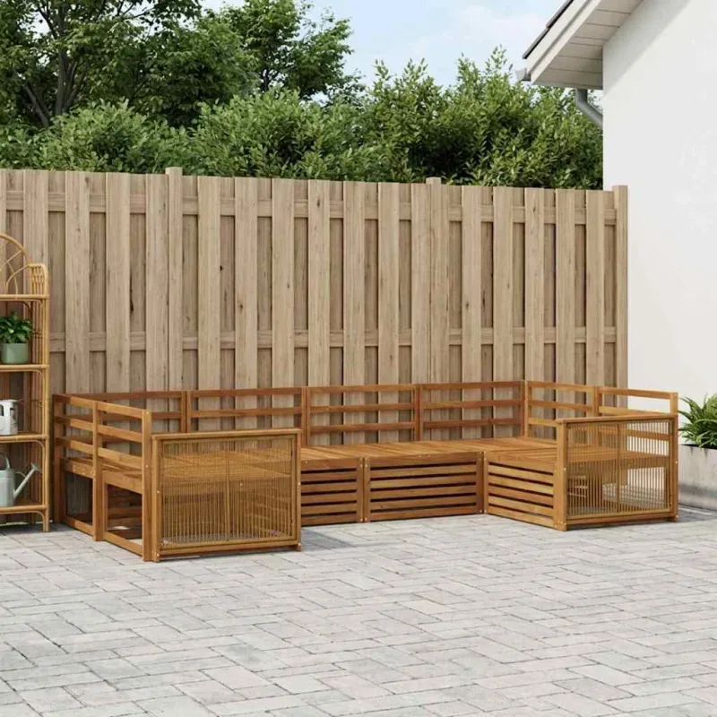 Lauko sofos komplektas 6 pcs Natūrali