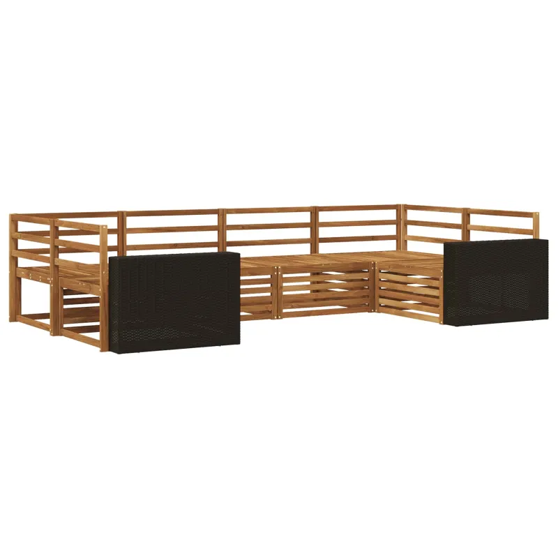 Lauko sofos komplektas 6 pcs Natūrali