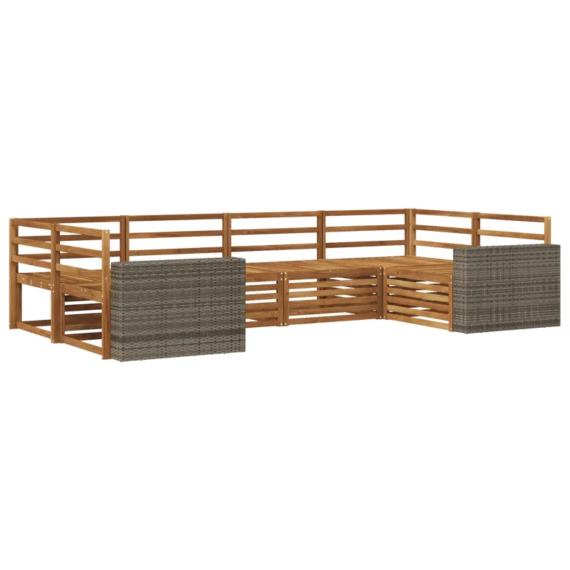 Lauko sofos komplektas 6 pcs Natūrali