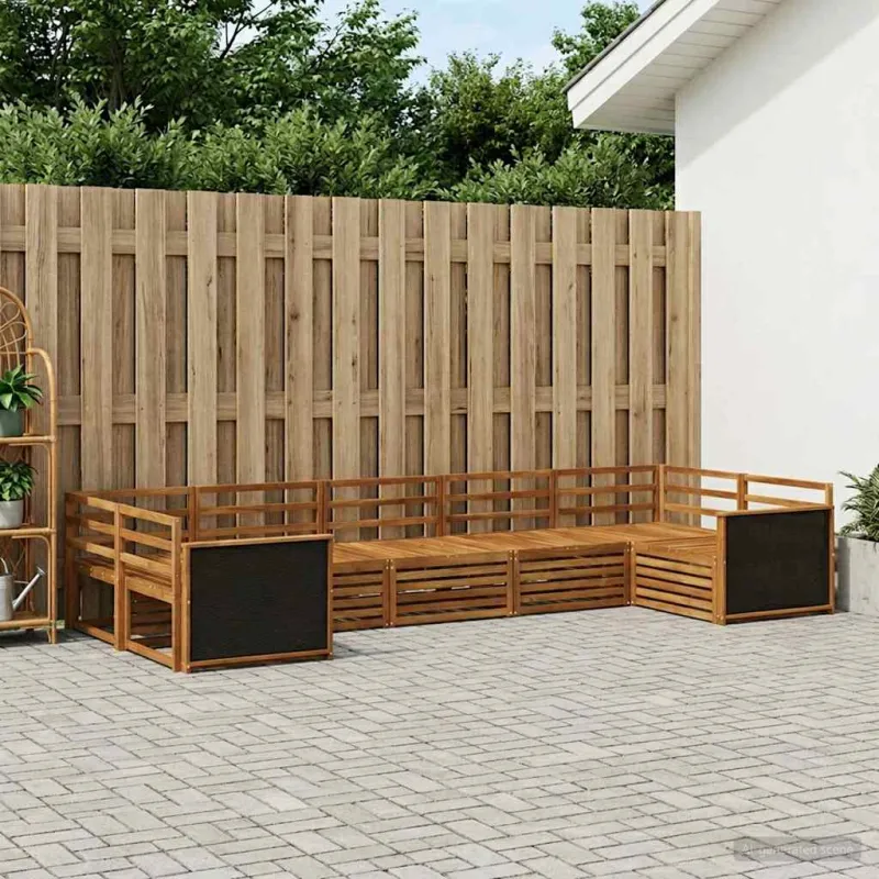 Lauko sofos komplektas 7 pcs Natūrali