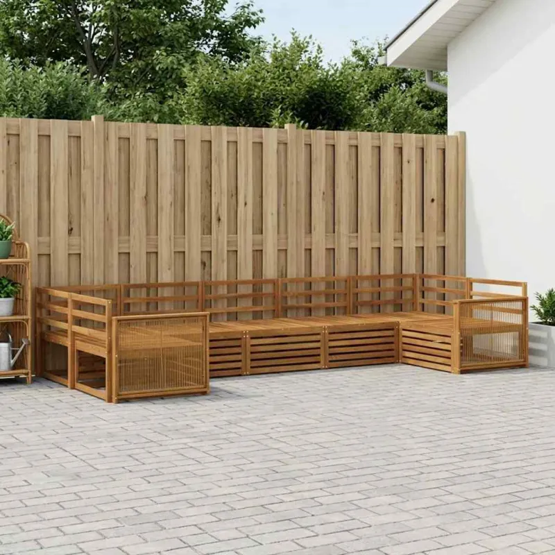 Lauko sofos komplektas 7 pcs Natūrali