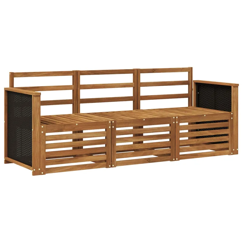 Sofų komplektai 3 pcs Kietos akacijos mediena