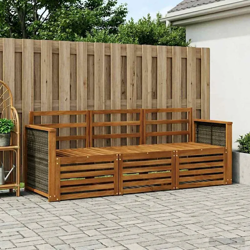 Sofų komplektai 3 pcs Kietos akacijos mediena