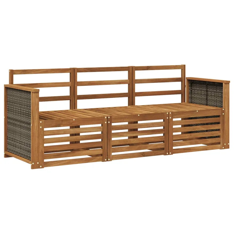 Sofų komplektai 3 pcs Kietos akacijos mediena