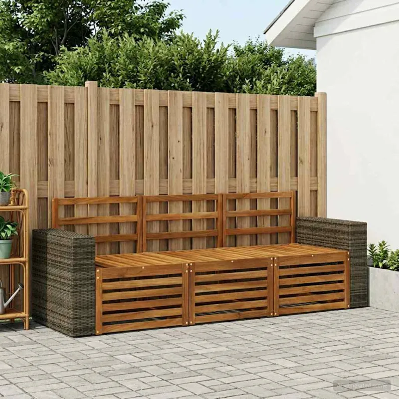Sofų komplektai 3 pcs Kietos akacijos mediena