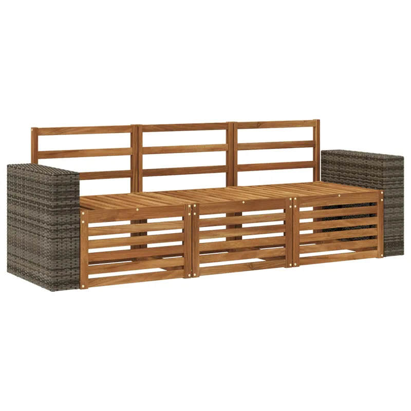 Sofų komplektai 3 pcs Kietos akacijos mediena
