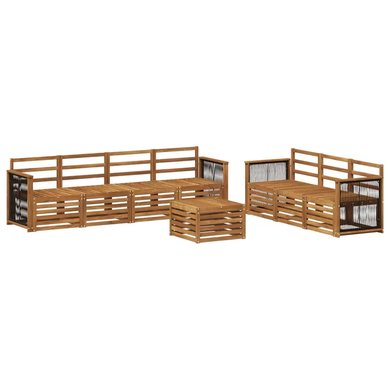 Sofų komplektai 8 pcs Kietos akacijos mediena