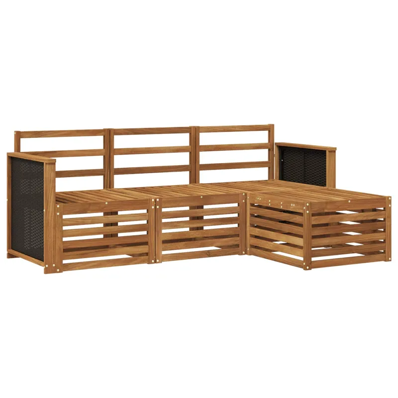 Lauko sofos komplektas 4 pcs Natūrali