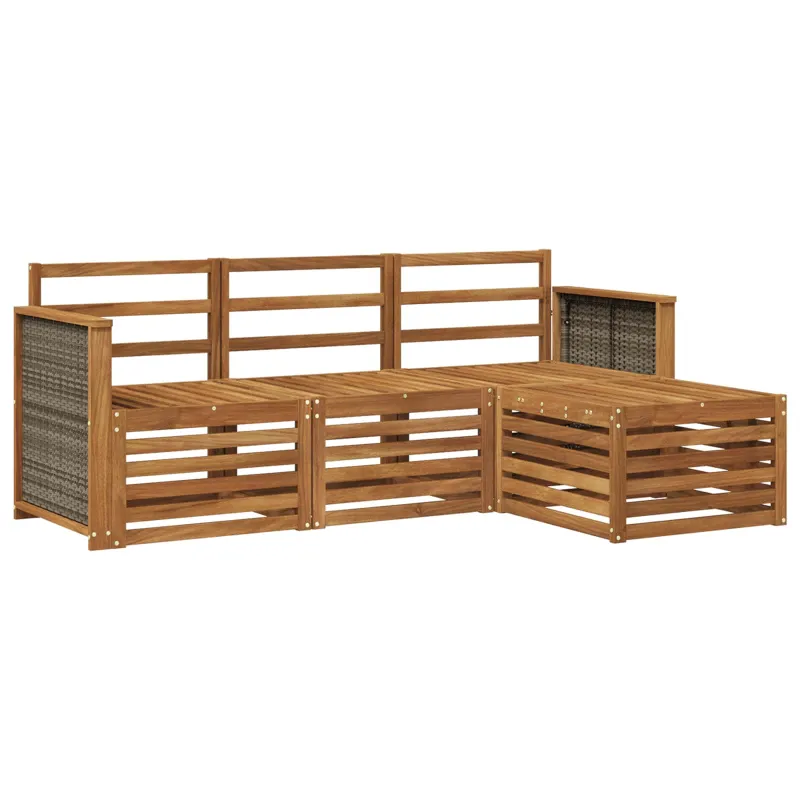 Lauko sofos komplektas 4 pcs Natūrali