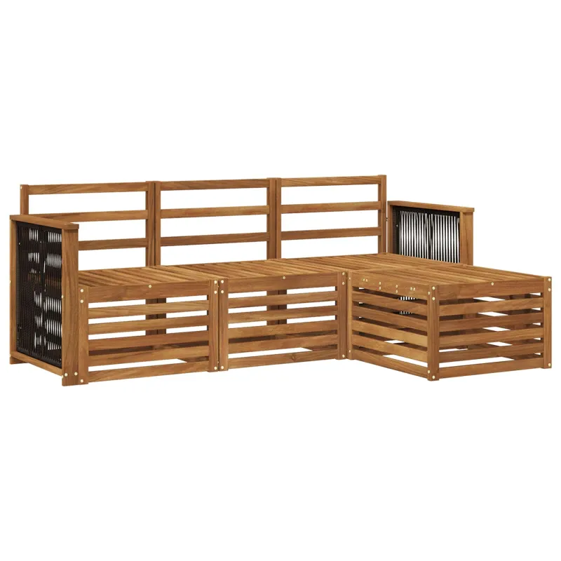 Lauko sofos komplektas 4 pcs Natūrali