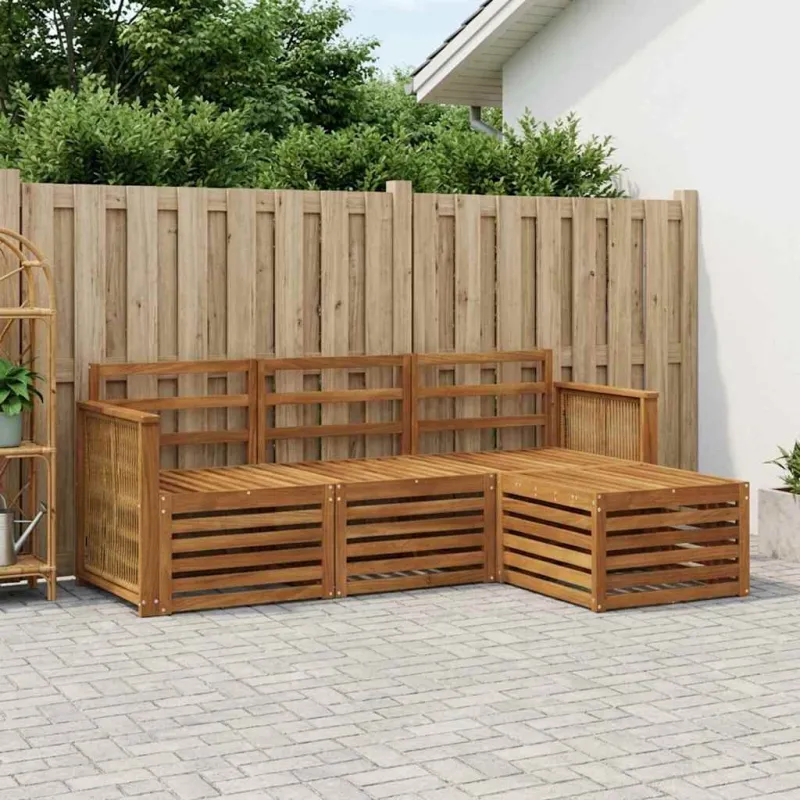 Lauko sofos komplektas 4 pcs Natūrali