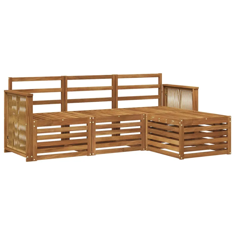 Lauko sofos komplektas 4 pcs Natūrali