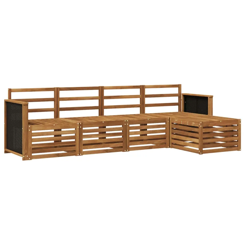 Lauko sofos komplektas 5 pcs Natūrali