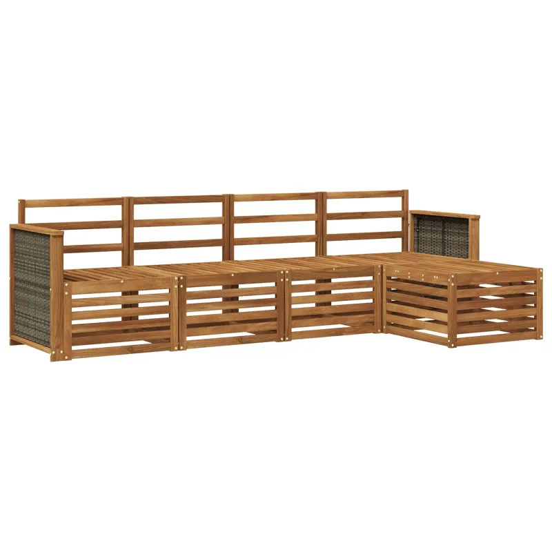 Lauko sofos komplektas 5 pcs Natūrali