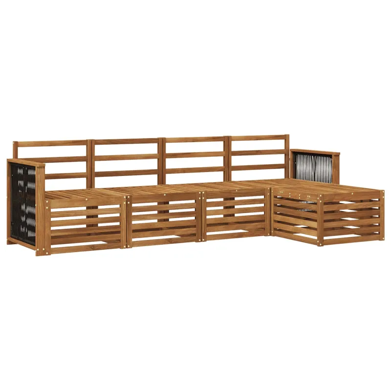 Lauko sofos komplektas 5 pcs Natūrali