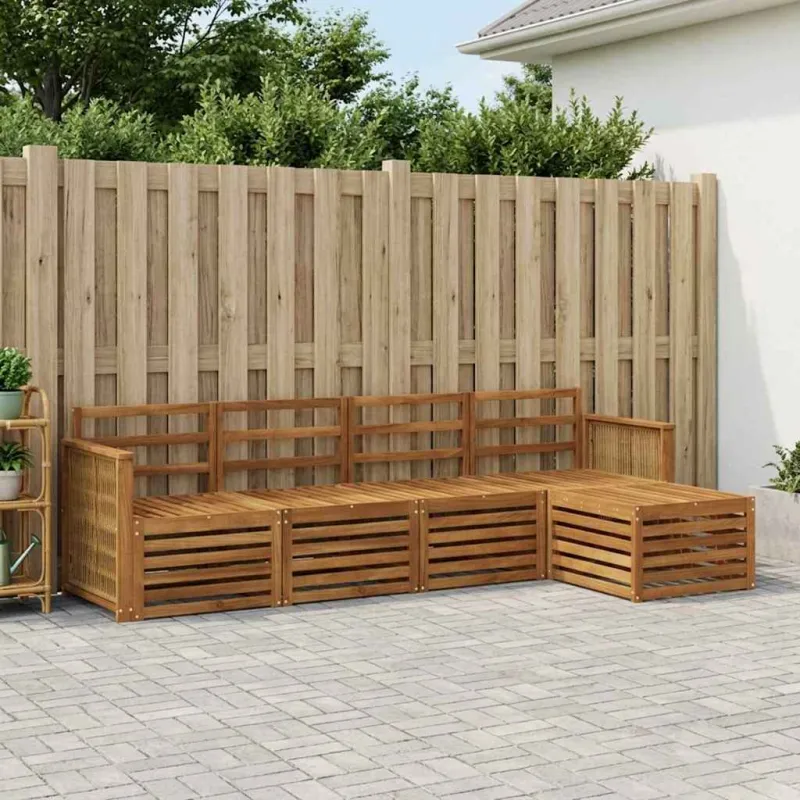 Lauko sofos komplektas 5 pcs Natūrali