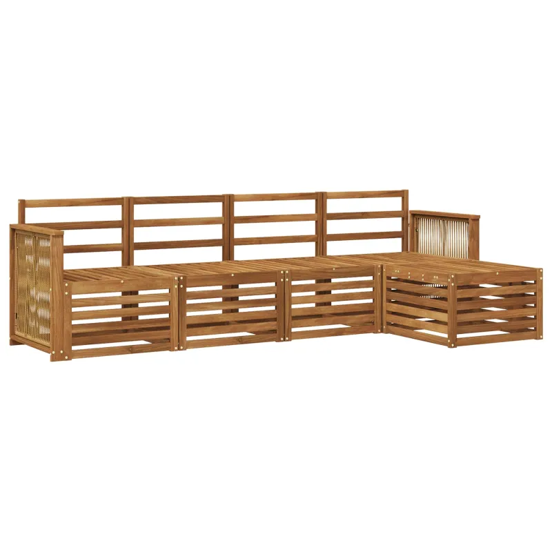 Lauko sofos komplektas 5 pcs Natūrali