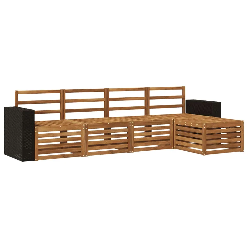 Lauko sofos komplektas 5 pcs Natūrali