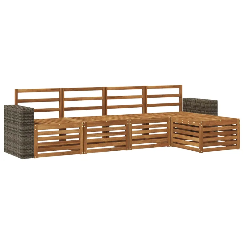 Lauko sofos komplektas 5 pcs Natūrali