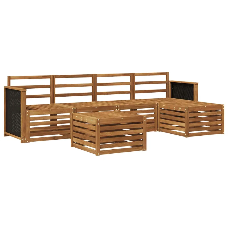 Lauko sofos komplektas 6 pcs Natūrali