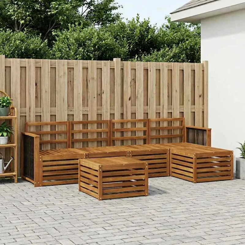 Lauko sofos komplektas 6 pcs Natūrali