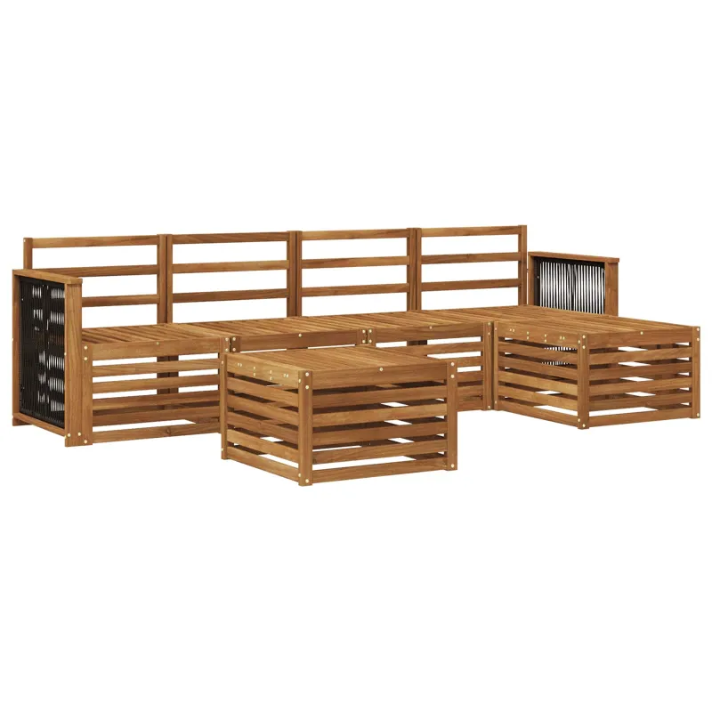Lauko sofos komplektas 6 pcs Natūrali