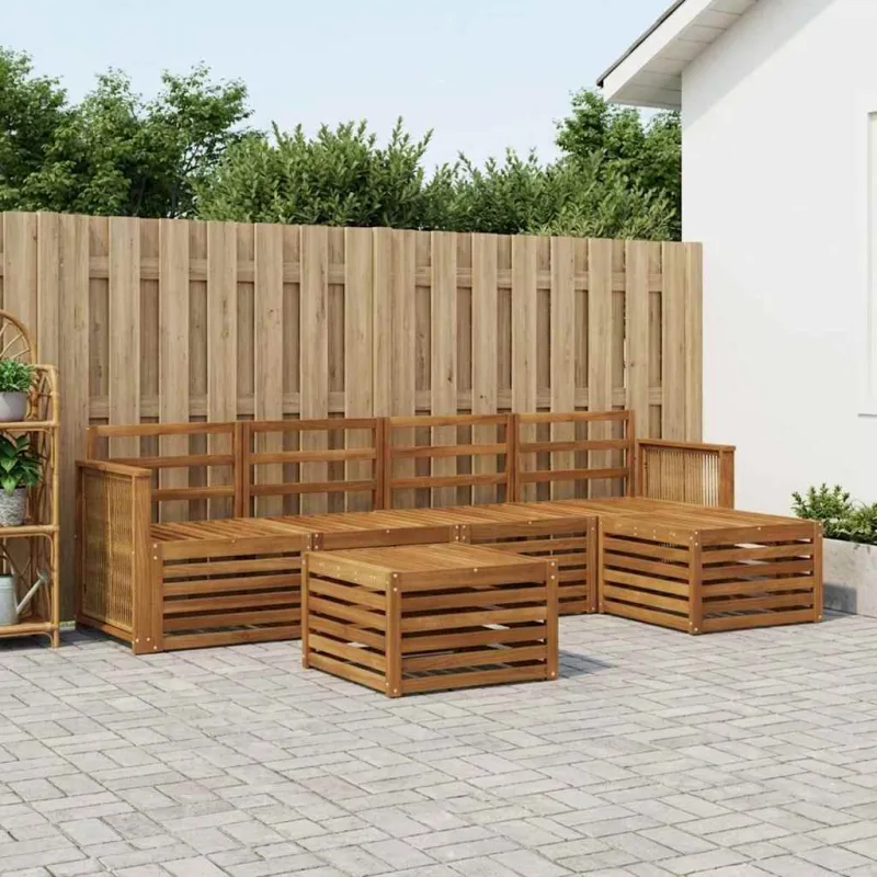 Lauko sofos komplektas 6 pcs Natūrali