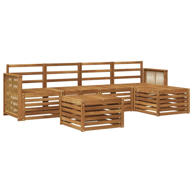 Lauko sofos komplektas 6 pcs Natūrali