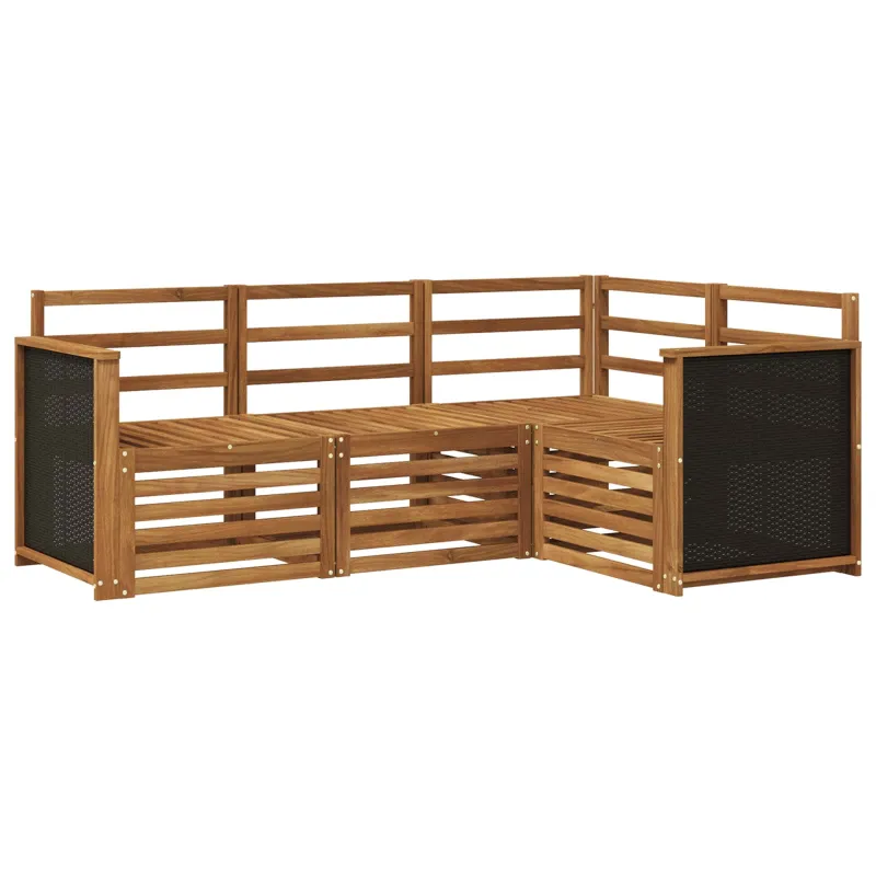 Sofų komplektai 4 pcs Kietos akacijos mediena
