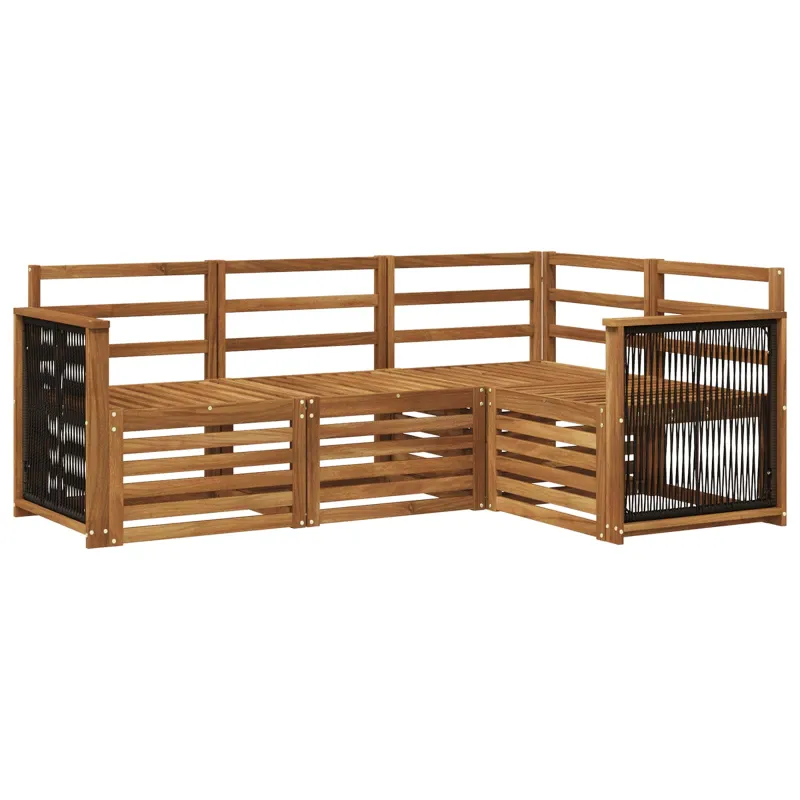 Sofų komplektai 4 pcs Kietos akacijos mediena