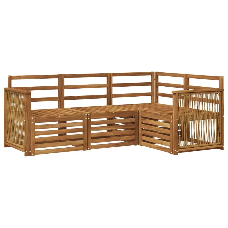 Sofų komplektai 4 pcs Kietos akacijos mediena