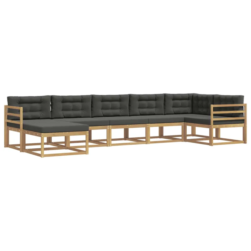 Lauko sofos komplektas su pagalve 7 pcs Balta ir antracito