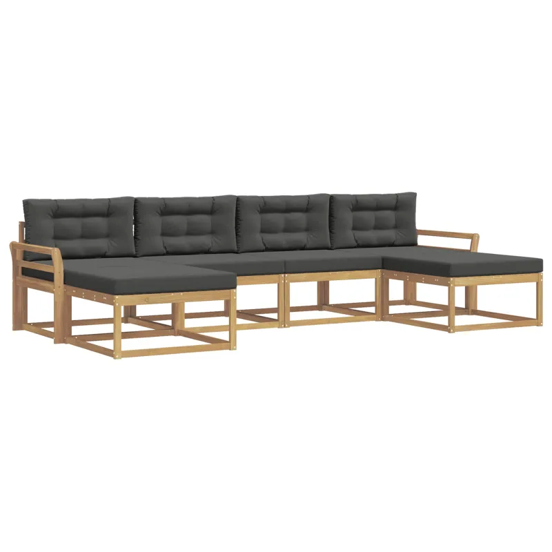 Lauko sofos komplektas su pagalve 6 pcs Balta ir antracito