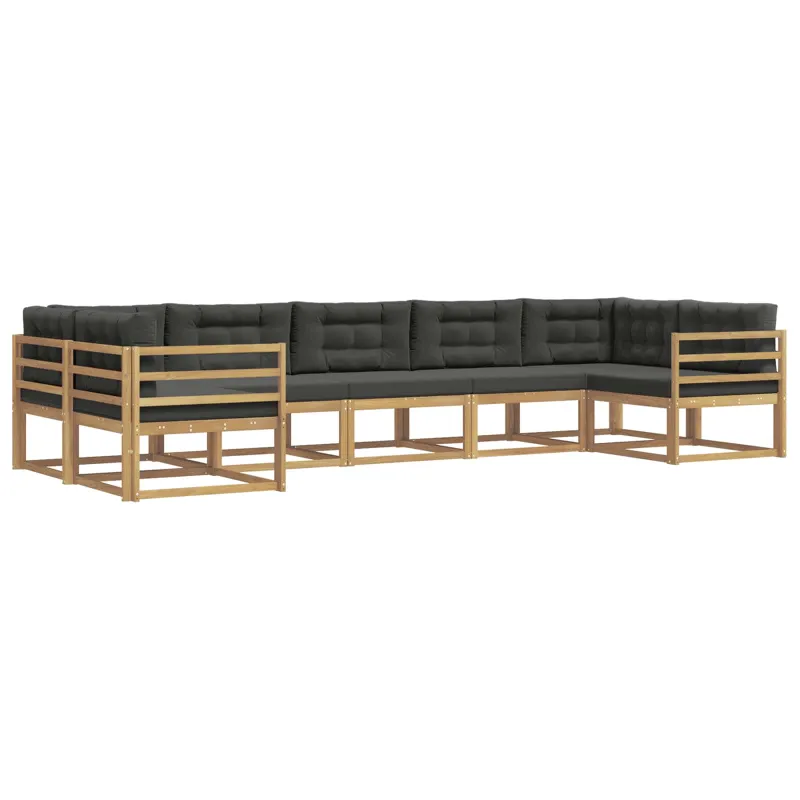 Lauko sofos komplektas su pagalve 7 pcs Balta ir antracito