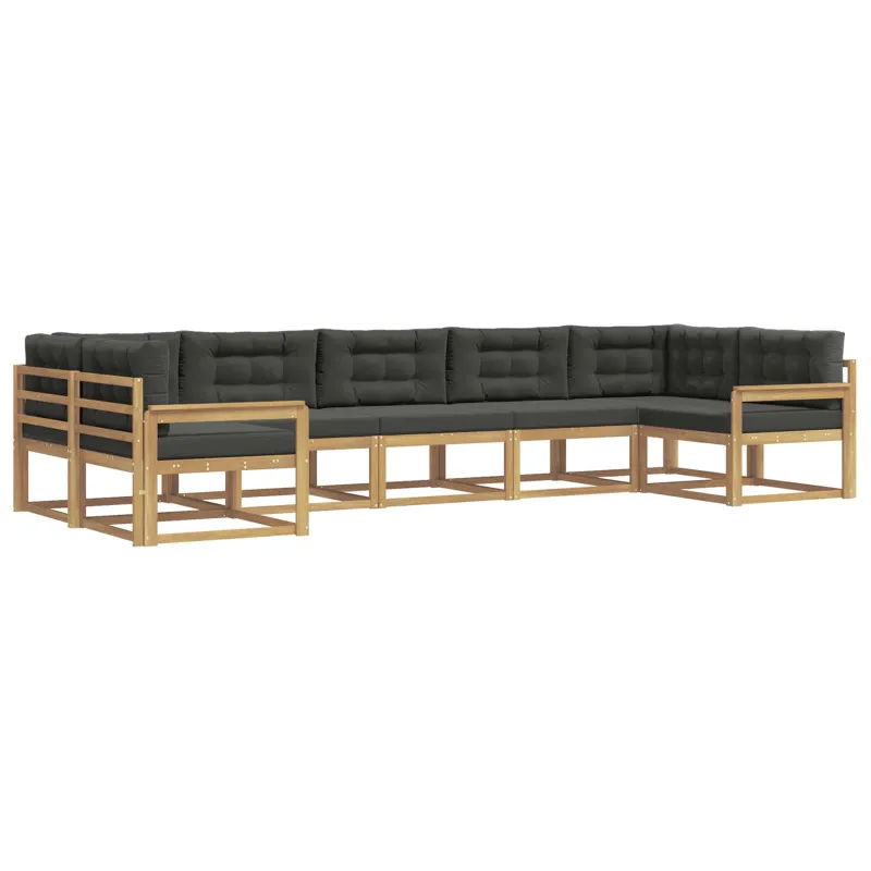 Lauko sofos komplektas su pagalve 7 pcs Balta ir antracito