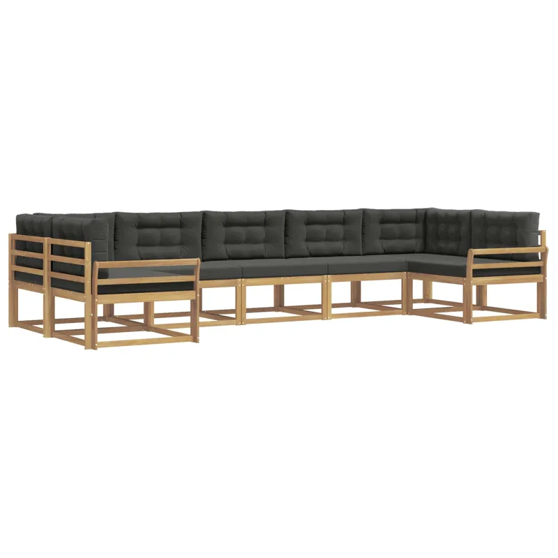 Lauko sofos komplektas su pagalve 7 pcs Balta ir antracito