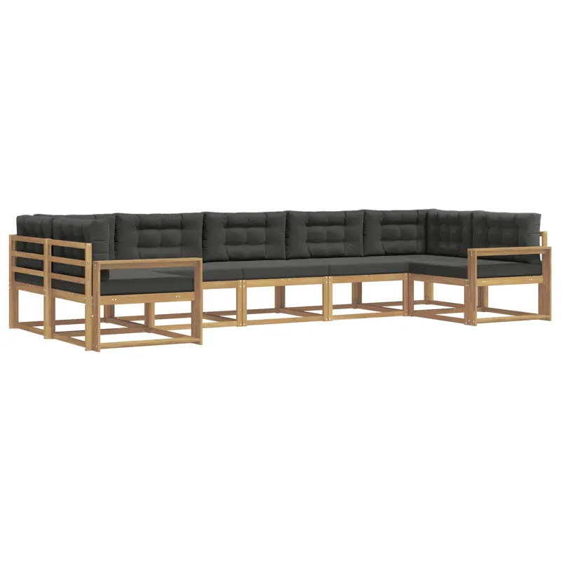 Lauko sofos komplektas su pagalve 7 pcs Balta ir antracito