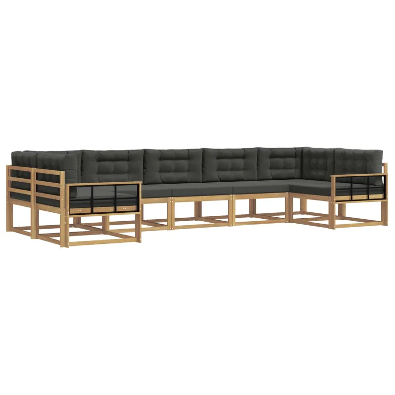 Lauko sofos komplektas su pagalve 7 pcs Balta ir antracito
