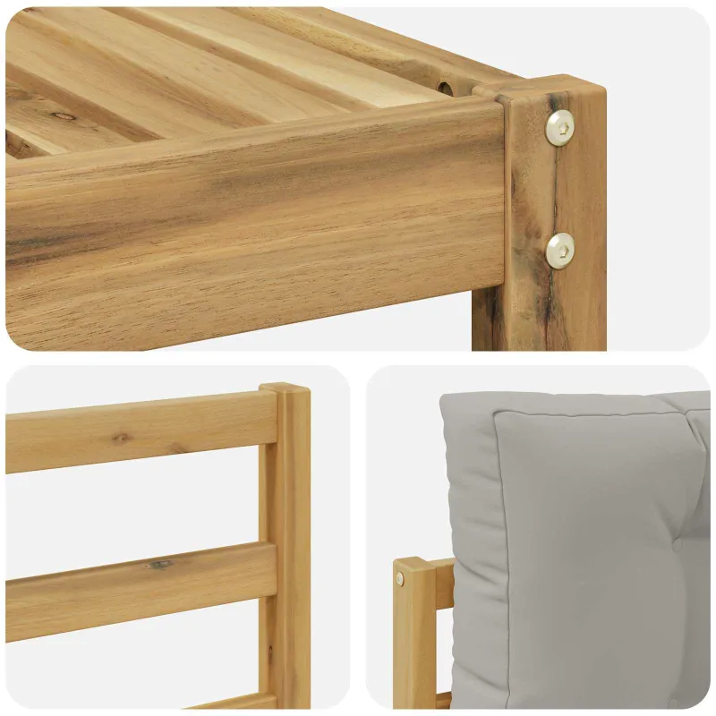Lauko sofos komplektas 10 pcs Balta ir šviesiai pilka