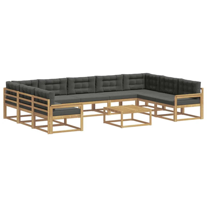Lauko sofos komplektas su pagalve 10 pcs Balta ir antracito