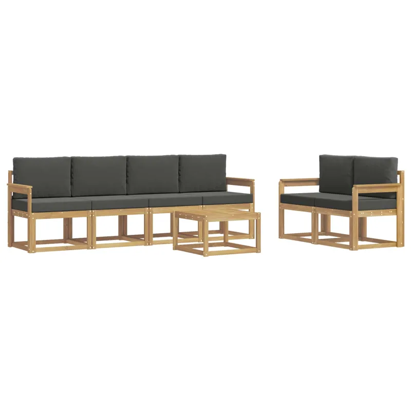Lauko sofos komplektas su pagalve 7 pcs Balta ir antracito