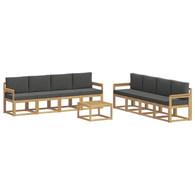 Lauko sofos komplektas su pagalve 9 pcs Balta ir antracito
