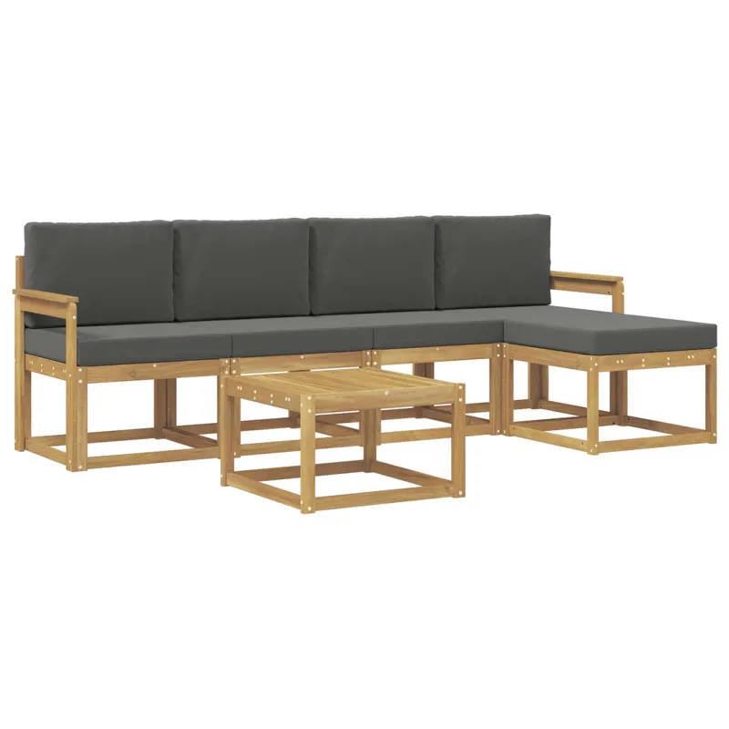 Lauko sofos komplektas su pagalve 6 pcs Balta ir antracito