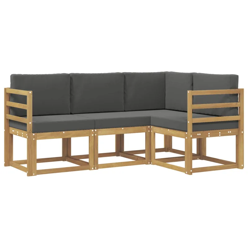 Lauko sofos komplektas su pagalve 4 pcs Balta ir antracito