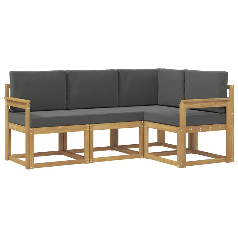 Lauko sofos komplektas su pagalve 4 pcs Balta ir antracito