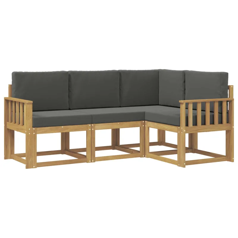 Lauko sofos komplektas su pagalve 4 pcs Balta ir antracito